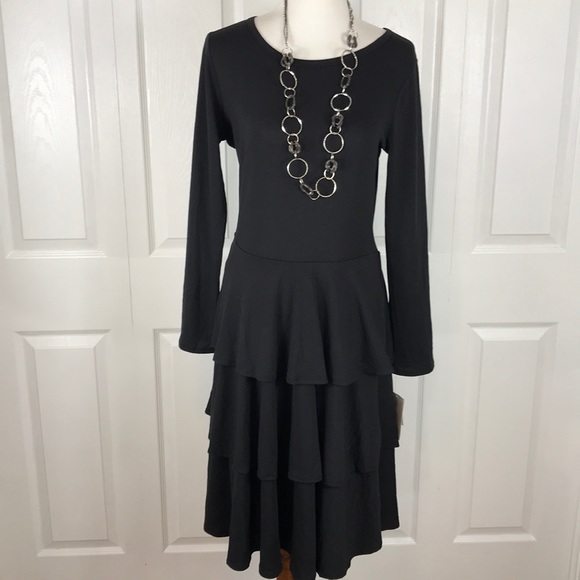 LuLaRoe Dresses & Skirts - LulaRoe Large Black Tiered Ruffle Dress NWT